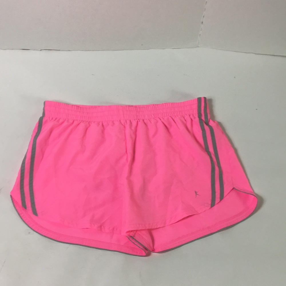 Shorts Work Out Danskin Size 8-10 Pink Stripes Pull up drawstring Panties inside